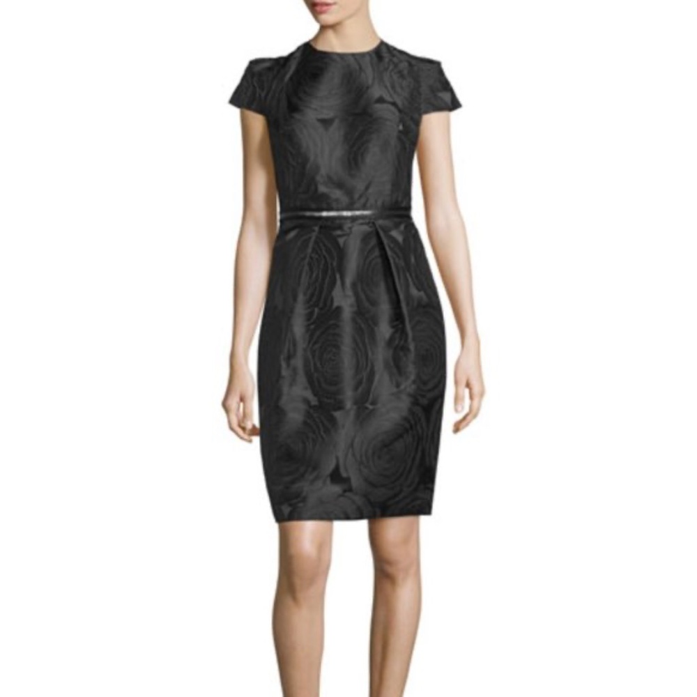 Carmen Marc Valvo Floral Jacquard Dress
